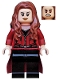 Minifig No: sh256  Name: The Scarlet Witch (Wanda Maximoff) - Plain Black Legs, Reddish Brown Hair, Dark Red Cloth Skirt