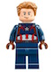 Minifig No: sh264  Name: Captain America - Dark Blue Suit, Reddish Brown Hands, Hair, Dark Brown Eyebrows