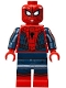 Minifig No: sh299  Name: Spider-Man - Black Web Pattern, Red Torso Large Vest, Red Boots
