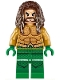 Minifig No: sh525  Name: Aquaman - Dark Brown Long Hair, Green Legs