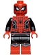Minifig No: sh782  Name: Spider-Man - Black and Red Suit, Small Black Spider, Silver Trim (Upgraded Suit)
