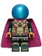 Minifig No: sh783  Name: Mysterio - Magenta Trim, Dark Azure Head, Satin Trans-Light Blue Helmet, Single Hole Cape