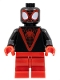 Minifig No: sh800  Name: Spider-Man (Miles Morales) - Red Medium Legs, Red Spider Logo