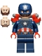 Minifig No: sh818  Name: Captain America - Dark Blue Suit, Red Hands, Jet Pack