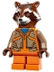 Minifig No: sh858  Name: Rocket Raccoon - Orange and Dark Tan Outfit, Reddish Brown Head