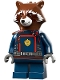 Minifig No: sh875  Name: Rocket Raccoon - Dark Blue Suit, Reddish Brown Head
