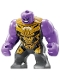 Lot ID: 408783814  Minifig No: sh896  Name: Thanos - Large Figure, Medium Lavender Arms Plain, Dark Bluish Gray Outfit with Gold Armor, Angry
