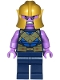 Minifig No: sh906  Name: Thanos - Dark Blue Legs Plain, Medium Lavender Arms, Pearl Gold Helmet