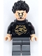 Minifig No: sh928  Name: Tony Stark - Black Shirt with Gold Helmet, Pin Holder on Back