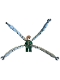 Minifig No: sh947  Name: Dr. Octopus (Otto Octavius) / Doc Ock - Dark Green Suit, Mechanical Arms with Hinges
