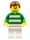 Minifig No: soc002  Name: Soccer Player - Green and White Team with Number 4 on Back