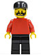 Minifig No: soc007  Name: Plain Red Torso with Red Arms, Black Legs, Black Cap