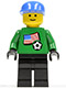 Minifig No: soc008s01  Name: Soccer Player - US Goalie, US Flag Torso Sticker on Front, White Number Sticker on Back (1, 18 or 22, specify number in listing)