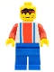Minifig No: soc017  Name: Soccer Player - Red, White, and Blue Team with Number 3 on Back