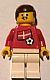 Minifig No: soc018s01  Name: Soccer Player - Danish Player 1, Danish Flag Torso Sticker on Front, Black Number Sticker on Back (specify number in listing)