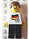 Minifig No: soc019s01  Name: Soccer Player - German Player 1, German Flag Torso Sticker on Front, Black Number Sticker on Back (specify number in listing)