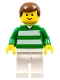 Minifig No: soc022  Name: Soccer Player - Green and White Team with Number 2 on Back