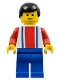 Minifig No: soc023  Name: Soccer Player - Red, White, and Blue Team with Number 2 on Back
