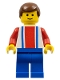 Minifig No: soc035  Name: Soccer Player - Red, White, and Blue Team with Number 10 on Back