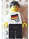 Minifig No: soc041s01  Name: Soccer Player - German Player 5, German Flag Torso Sticker on Front, Black Number Sticker on Back (specify number in listing)