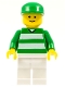 Minifig No: soc046  Name: Soccer Fan Green and White Team, Green Cap