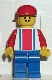 Minifig No: soc047  Name: Soccer Player - Red, White, and Blue Team with Number 9 on Back, Red Cap