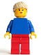 Minifig No: soc054  Name: Soccer Player Womens Team, Tan Ponytail Hair, Red Lips
