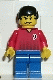 Minifig No: soc066  Name: Soccer Player - Red and Blue Team with Number 9