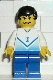 Minifig No: soc083  Name: Soccer Player White & Blue Team with shirt  #9