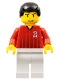 Minifig No: soc086  Name: Soccer Player - Red and White Team with Number 2
