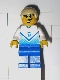 Minifig No: soc106  Name: Soccer Player White & Blue Team with shirt  #5