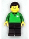 Minifig No: soc112s  Name: Soccer Referee Green, Line - Black Legs, White Flag Torso Sticker (Shell)