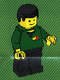Minifig No: soc113s  Name: Soccer Referee Green - Black Legs, Yellow & Red Cards Torso Sticker (Shell)