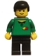 Minifig No: soc113s  Name: Soccer Referee Green - Black Legs, Yellow & Red Cards Torso Sticker (Shell)