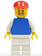 Minifig No: soc114  Name: Plain Blue Torso with White Arms, White Legs, Red Cap (Soccer Fan)