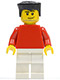 Minifig No: soc122  Name: Plain Red Torso with Red Arms, White Legs, Black Flat Top Hair, Smirk and Stubble Beard (Soccer Player)