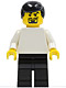 Minifig No: soc124  Name: Plain White Torso with White Arms, Black Legs, Black Male Hair, Goatee (Soccer Player)