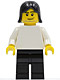 Minifig No: soc127  Name: Plain White Torso with White Arms, Black Legs, Black Female Hair (Soccer Player)
