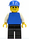 Minifig No: soc128  Name: Plain Blue Torso with White Arms, Black Legs, Blue Cap (Soccer Goalie)