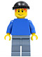 Minifig No: soc129  Name: Plain Blue Torso with Blue Arms, Sand Blue Legs, Black Knit Cap (Soccer Player)