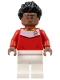 Minifig No: soc165  Name: Soccer Spectator - Red Soccer Jersey, White Legs, Black Spiky Hair