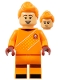 Minifig No: soc166  Name: Soccer Spectator - Orange Goalie Uniform, Orange Hair