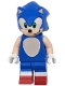 Minifig No: son033  Name: Sonic the Hedgehog - Light Nougat Face and Arms, Open Mouth Smile to Left