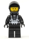 Minifig No: sp001new2  Name: Blacktron 1 Reissue with Black Hands