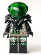 Minifig No: sp028  Name: Insectoids Zotaxian Alien - Male, Gray and Black with Green Circuits and Silver Hoses, with Armor (Professor Webb / Locust)