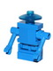 Minifig No: sp070  Name: Classic Space Droid - Hinge Base, Blue with Trans-Blue Dish