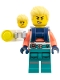 Minifig No: sp154  Name: Astronaut - Female, Spacesuit with Dark Turquoise Legs, Coral Arms, Backpack with Light on Armature