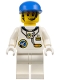 Minifig No: spp001  Name: Space Port - Astronaut C1, White Legs, Blue Cap