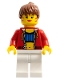 Minifig No: stu010b  Name: Female with Crop Top and Navel Pattern - LEGO Logo on Back, Reddish Brown Hair
