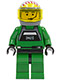 Minifig No: sw0031  Name: Rebel Pilot A-wing - Yellow Head, Trans-Yellow Visor, Green Jumpsuit